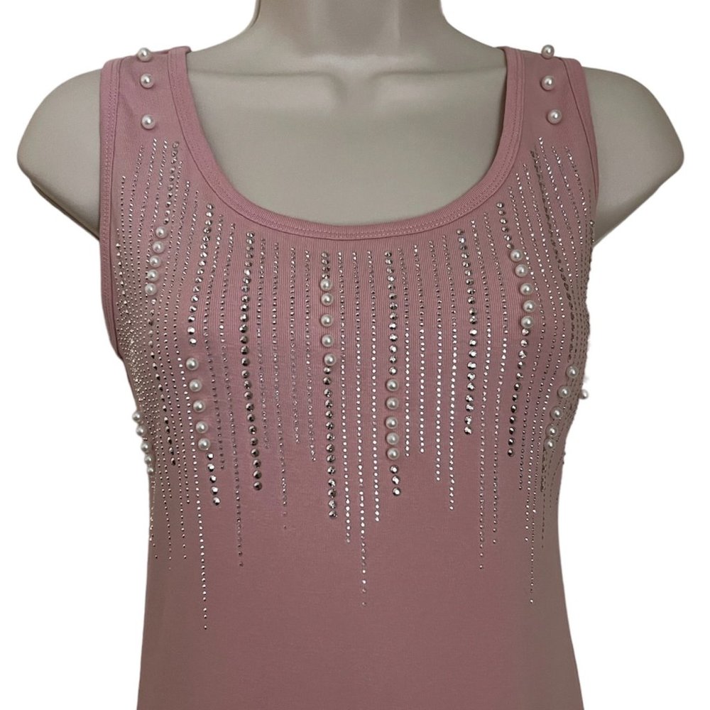 NWT | Midi Bodycon Mauve/Pink with Pearls Rhinestones Dress